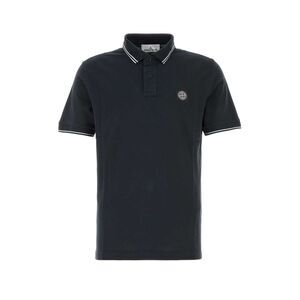Stone Island Men Midnight Blue Stretch Piquet Polo Shirt